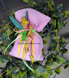 Tinkerbell Christening handpainted pouch μπομπονιέρα βάπτισης